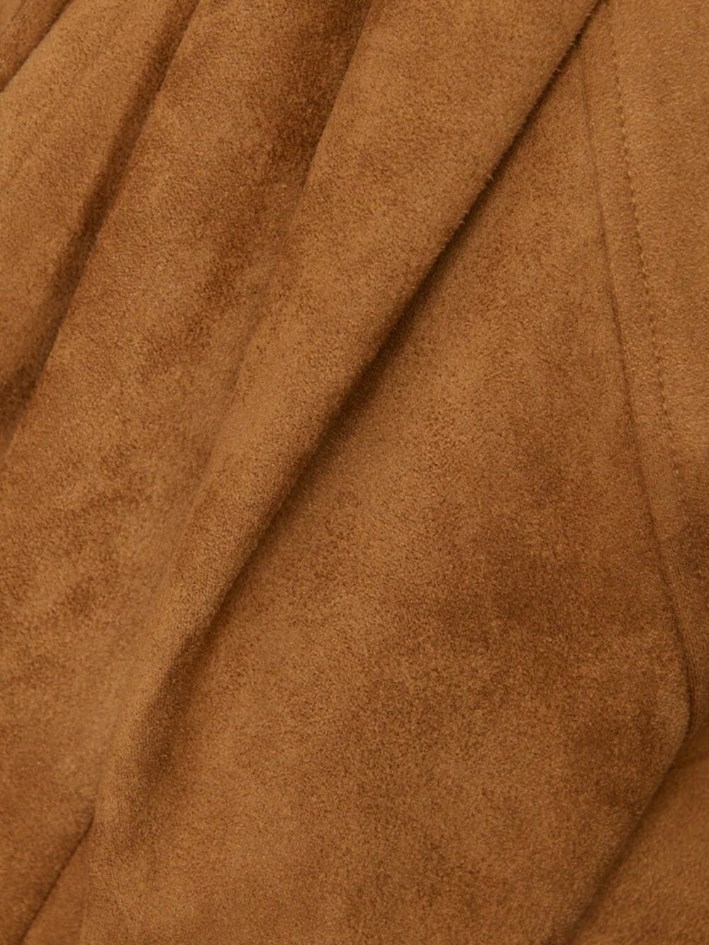 Brown Casual Women's Faux Suede Jacket - Picture 8 of 8